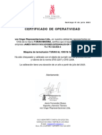 MODELO DE Certificado de Operatividad AL 1000 NS 18760 Cliente
