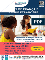 Cours de Français Langue Étrangère: Mercredi, 18h-20h Vendredi, 14h-16h Samedi, 11h-13h