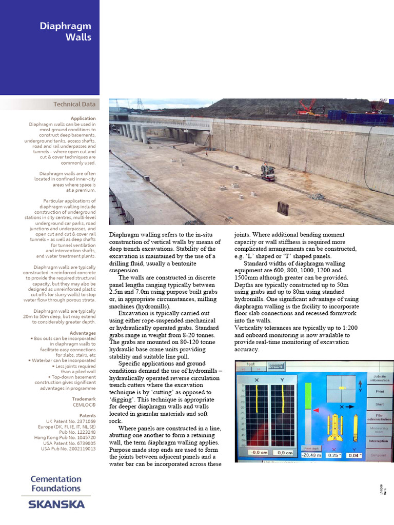 Diaphragm Walls | PDF | Deep Foundation | Tunnel