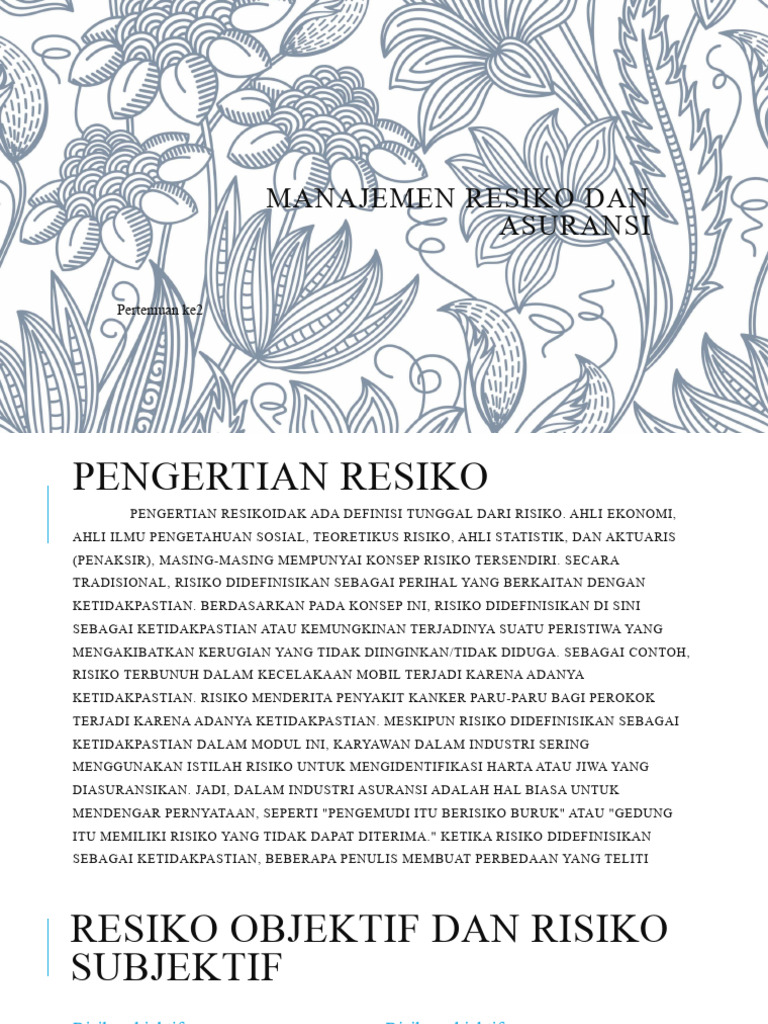 Manajemen Resiko Dan Asuransi | PDF