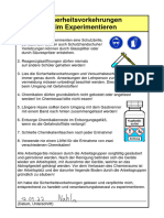 Sicherheitsvorkehrungen Experimentieren