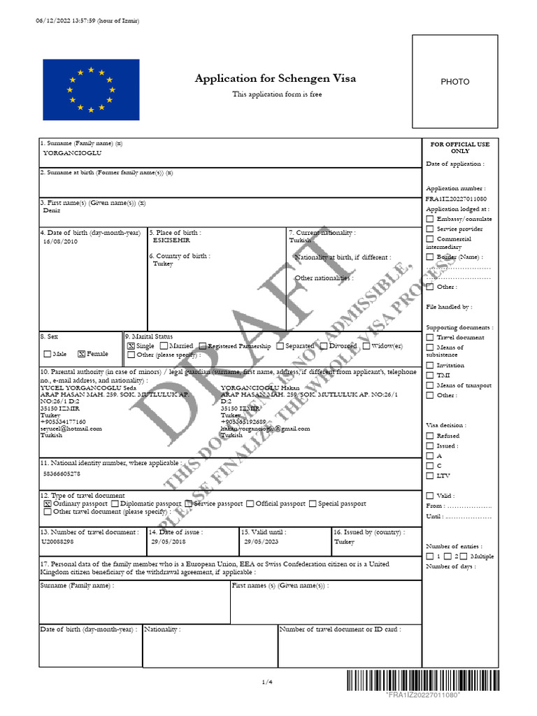 Schengen Visa Application Form Guide | PDF
