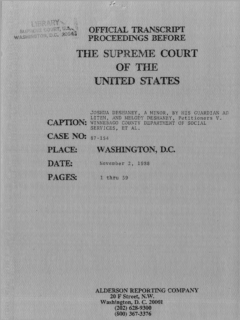 DeShaney v. Winnebago Case Proceedings | PDF | Negligence | Judge