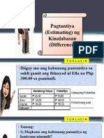 Pagtantiya (Estimating) NG Kinalabasan (Difference)