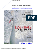 Essentials of Genetics 9th Edition Klug Test Bank Download