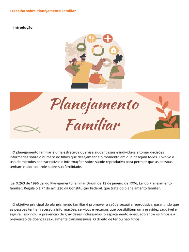 Planejamento Familiar: Métodos e Direitos | PDF