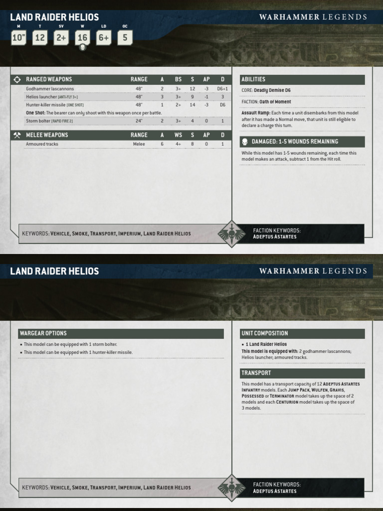 Warhammer Legends Adeptus Astartes | PDF | Infantry | Military