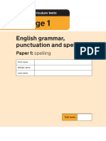 2023 Key Stage 1 English Grammar Punctuation and Spelling Paper 1 Spelling