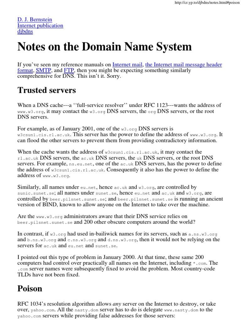 DNS Notes Protocols Governance