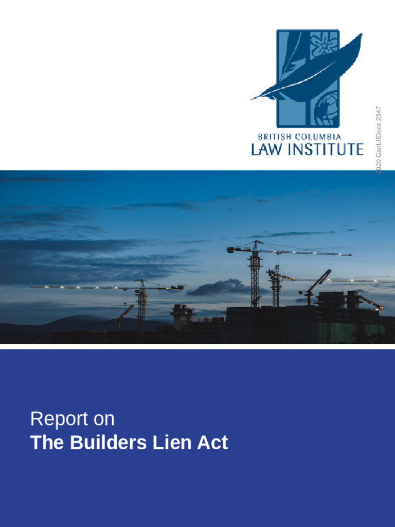 The Builders Lien Act 2020CanLIIDocs2347 PDF Trust Law Lien
