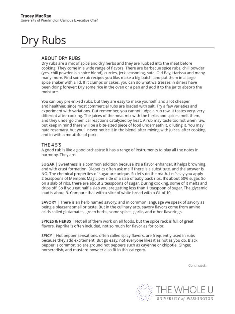 Rubs Recipes | PDF