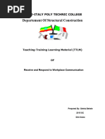 Receiving & Responding To WP Communication TTLM 3