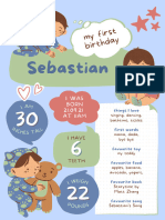 Blue Illustrated Baby Milestone All About Me Poster