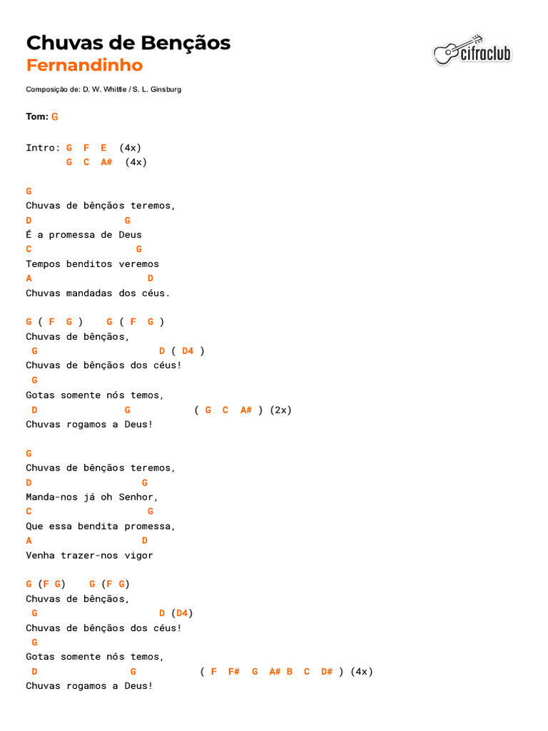 Cifra Chuva De Bencaos Pdf