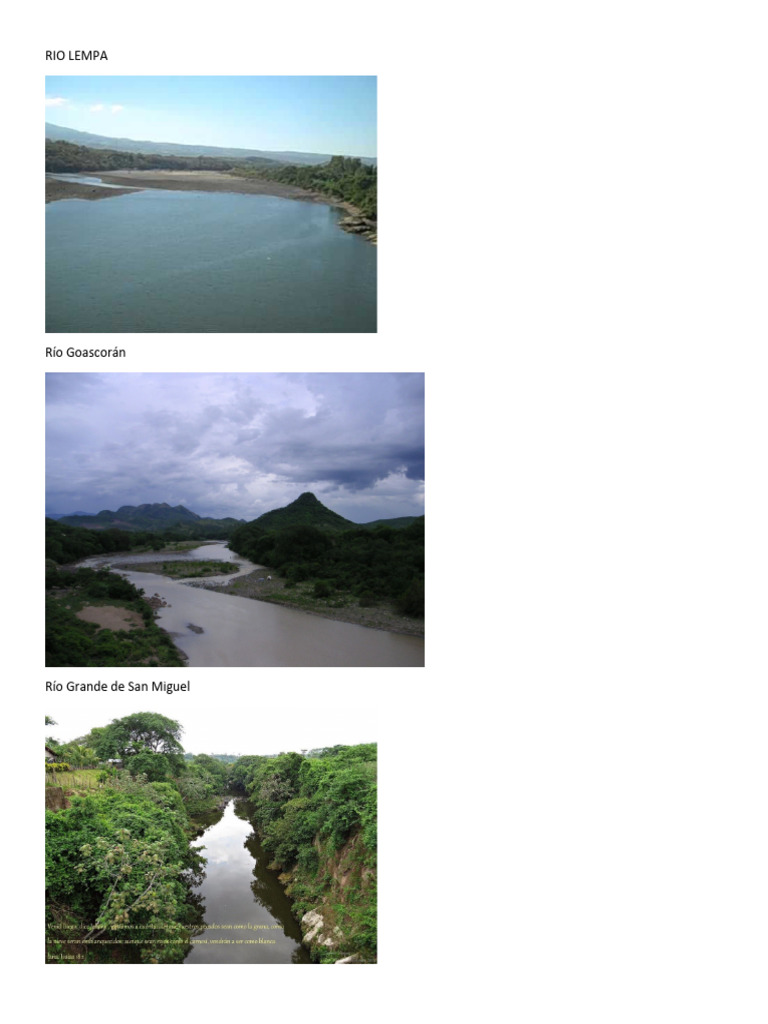 3 Rios Importantes de El Salvador | PDF