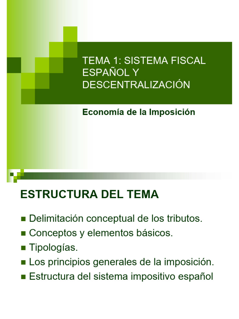 TEMA 1 Sistema Fiscal Español | PDF | Impuestos | Presupuesto