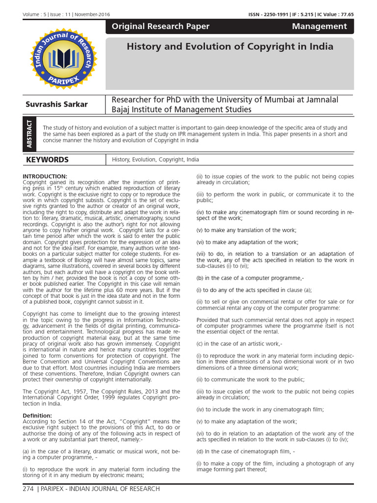 historyandevolutionofcopyrightinindia_November_2016_8201054601