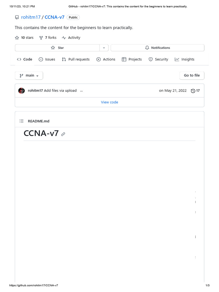 GitHub - Rohitm17 - CCNA-v7 - This Contains The Content For The ...
