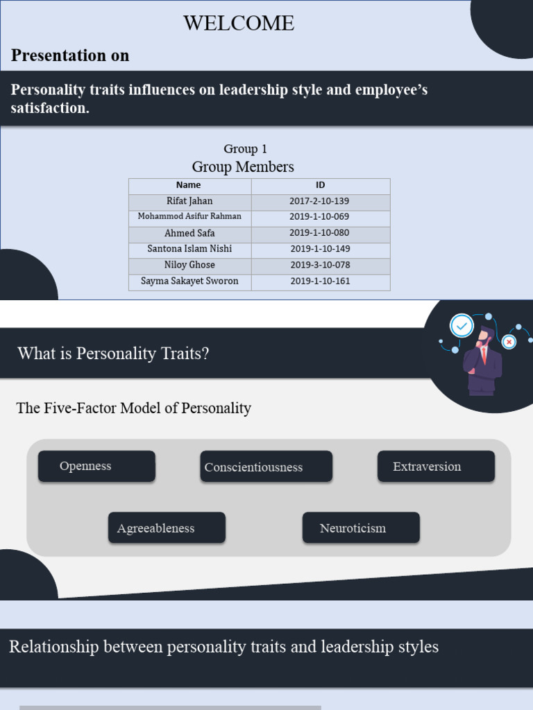 Personality Traits and Leadership Impact | PDF | Leadership | Job ...