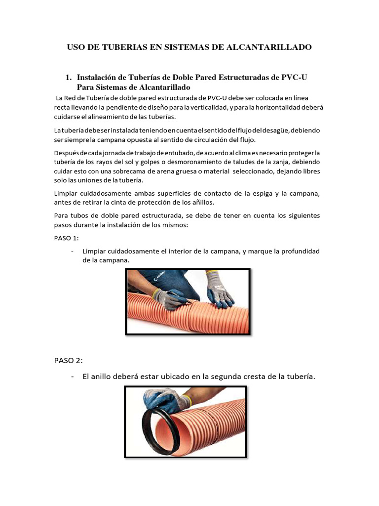 Instalación de Tuberías en Alcantarillado | PDF
