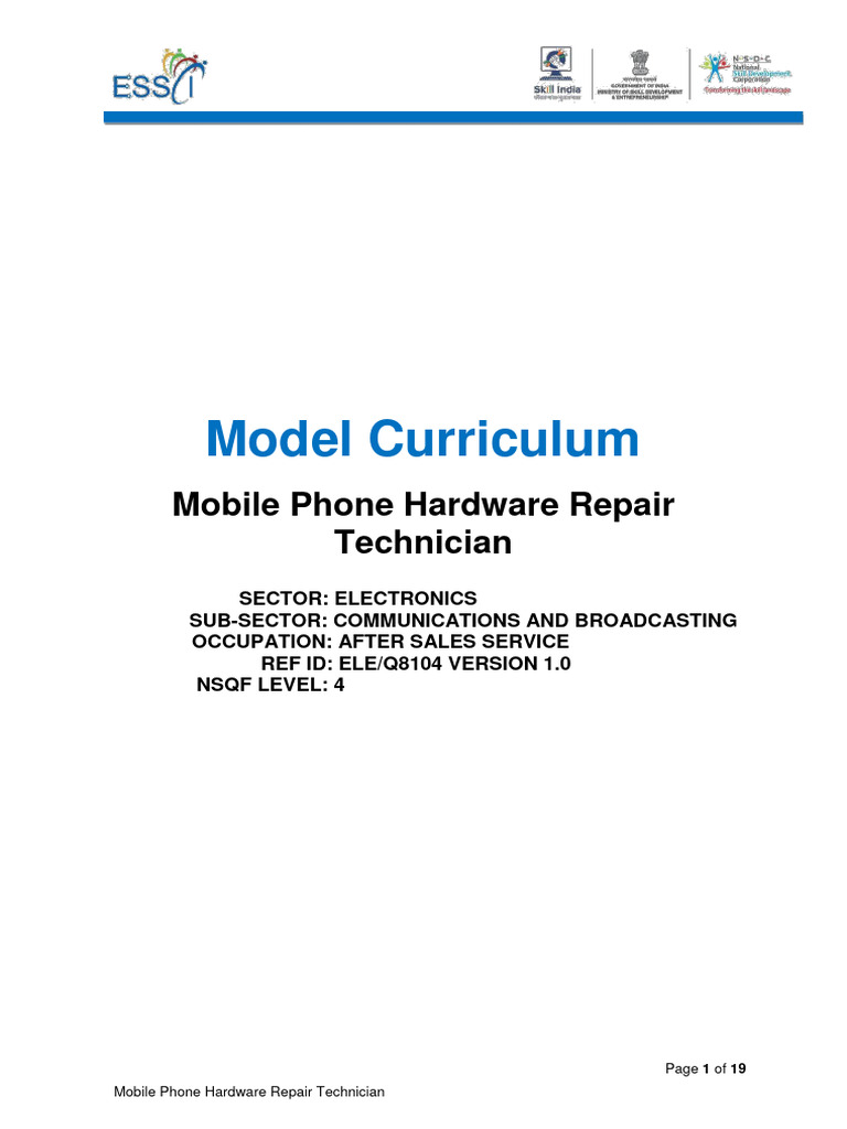 Mobile Phone Repair Technician Curriculum | PDF | Computing | Electronics