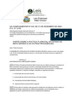 Lei Complementar 233 2005 de Mato Grosso MT