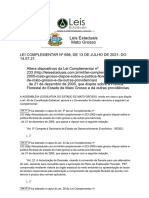 Lei Complementar 698 2021 de Mato Grosso MT