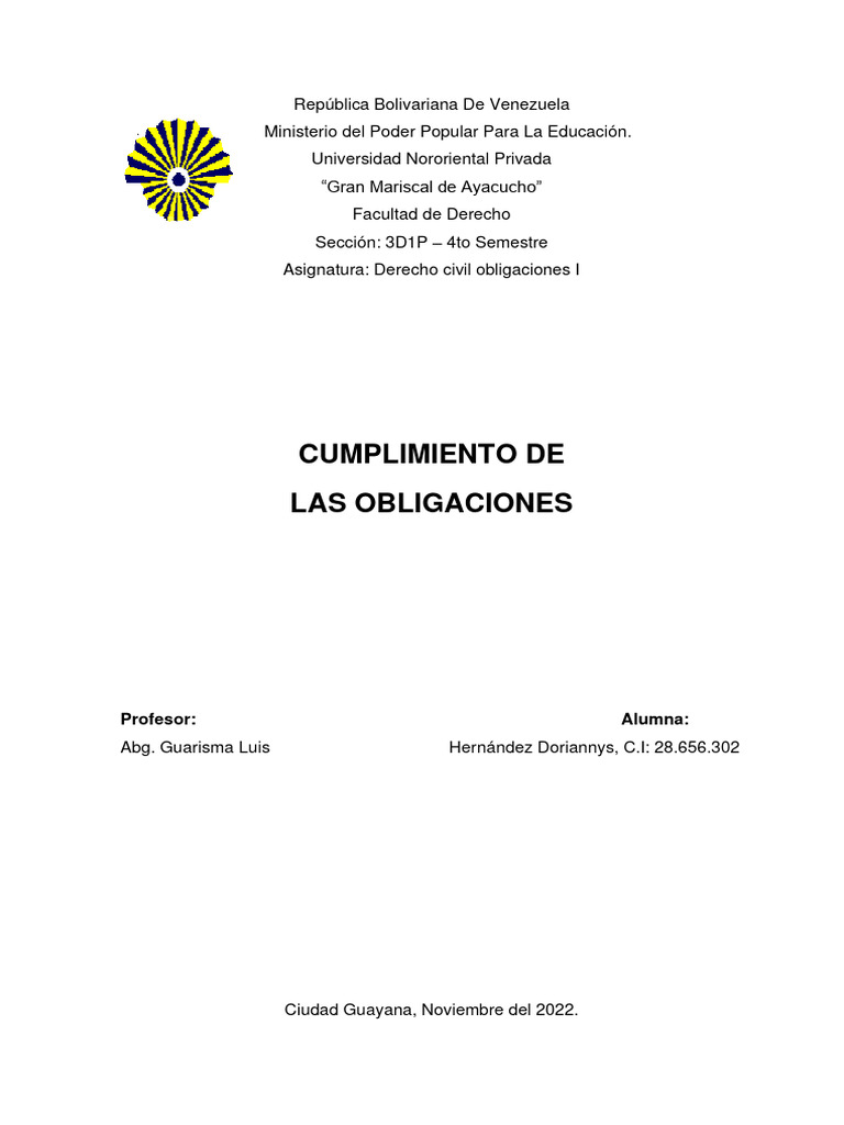 Cumplimiento de Obligaciones en Derecho Civil | PDF | Pagos | Justicia