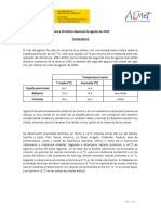 Balance Climatico Nacional Agosto 2022