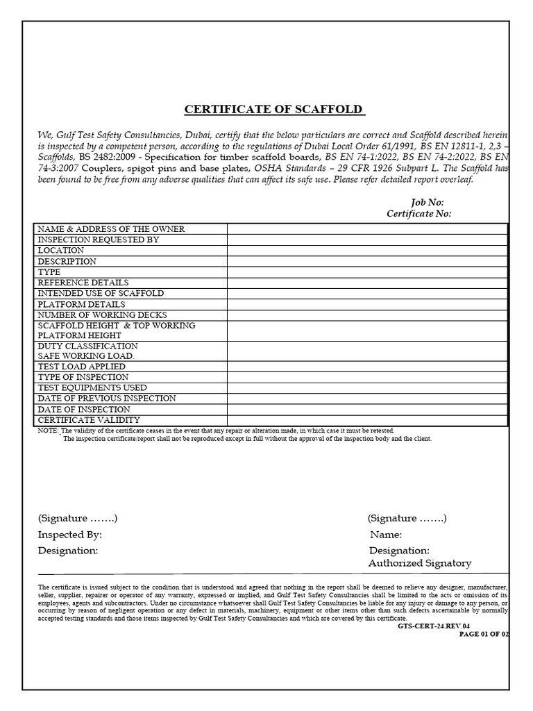 Scaffold cert format rev 04 23 08 2022 pdf scaffolding