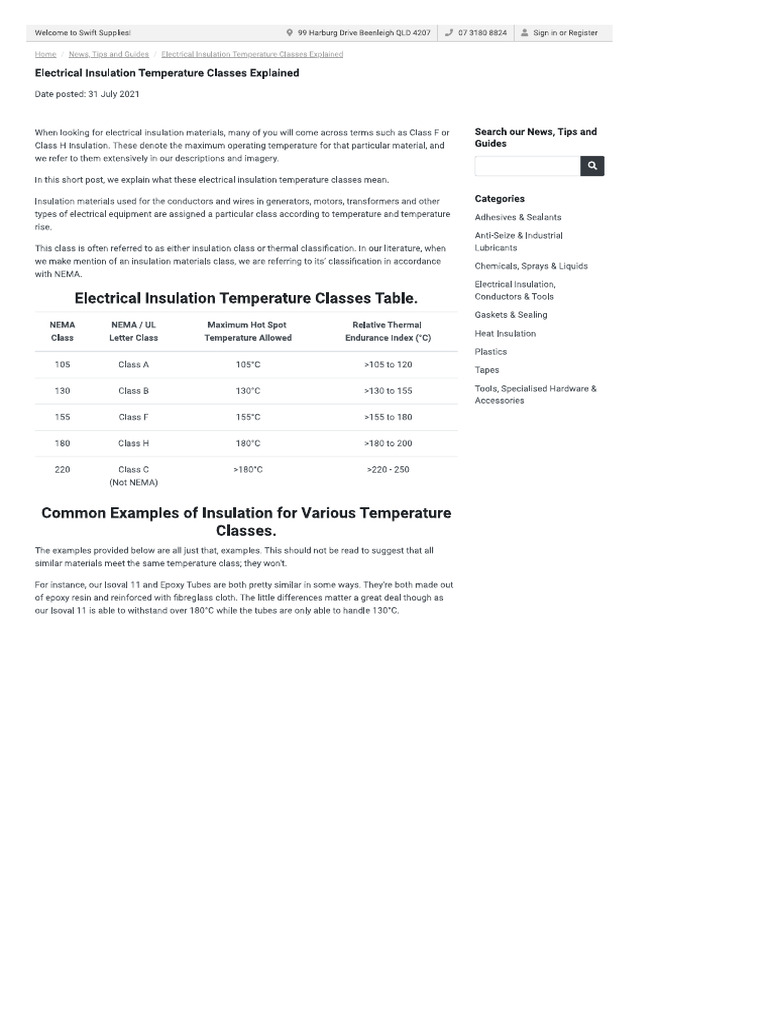 Insulation Classes PDF