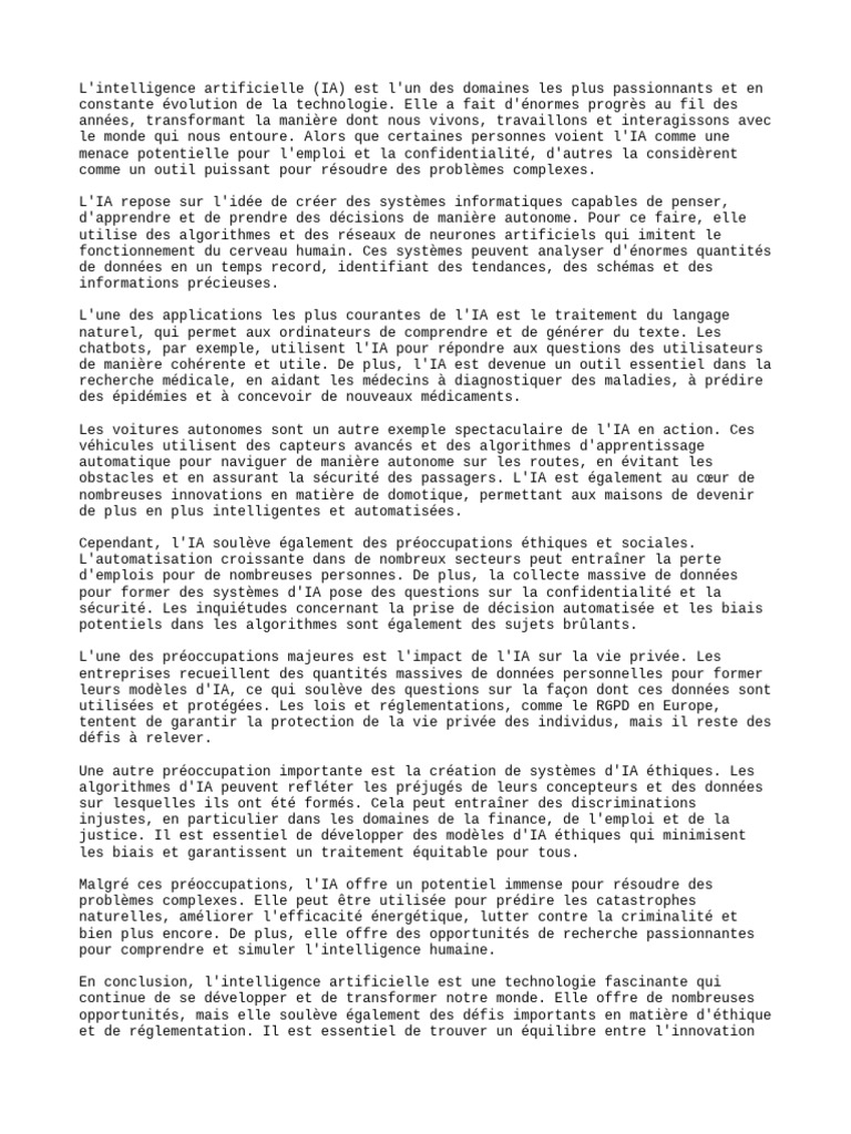 L'impact et les enjeux de l'IA | PDF | Intelligence artificielle ...