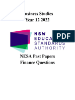 Business Studies - Finance Past Paper Exam Questions