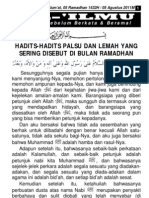 36 Hadits Hadits Palsu Dan Lemah Yang Sering Disebut Di Bulan Ramadhan