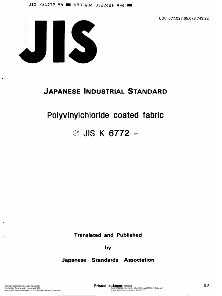 Jis K 6772 | PDF | Private Law | Document