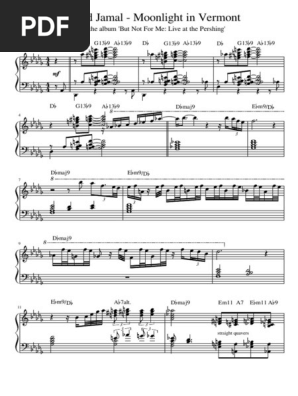 ボーカル　ビッグバンド譜面：Moonlight In Vermont Moonlight In Vermont - Karl Suessdorf Sheet Music with