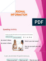 Personal Information Presentation