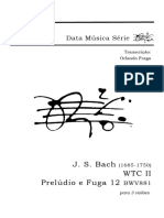 Bach-preludio e Fuga 12 BWV 881 Para 3 Violoes