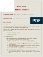 Workshop - Report Analysis