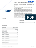 SKF LGWA 2 - 1wide Temperature Range, Extreme Pressure, High Load Bearing Grease Specification