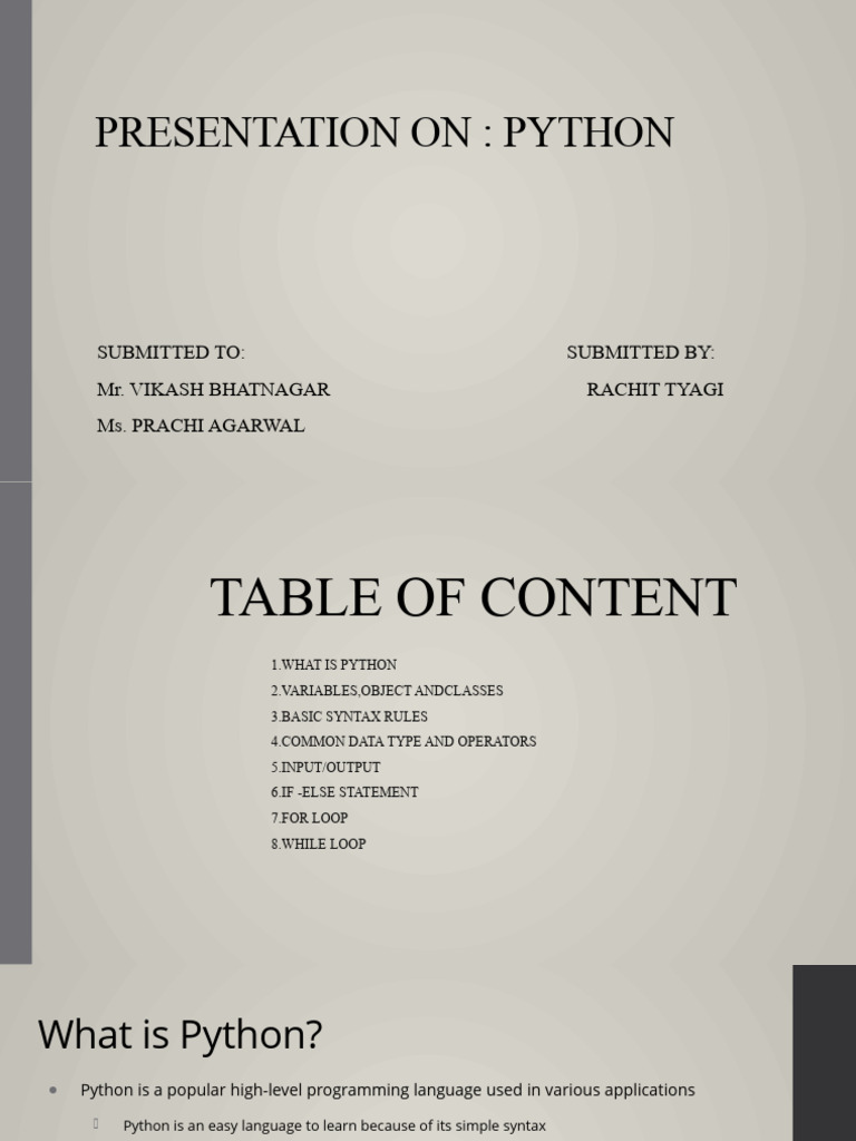 Uom 2552 What Is Python Presentation | PDF | Control Flow | Data Type