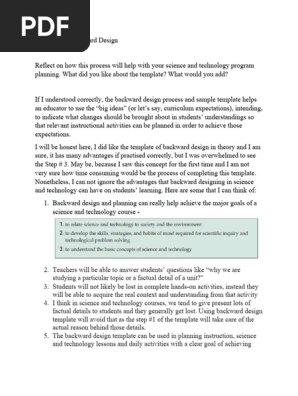 Activity 3 - Backward Design