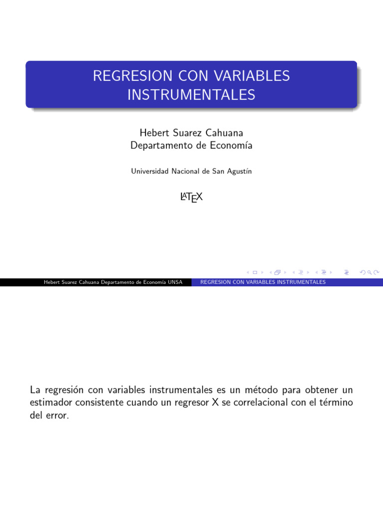 Regresión con Variables Instrumentales | PDF