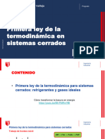 Sesión 6 Primera Ley de La Termodinámica Sistemas Cerrados