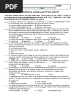 Pe & Health 11 Finals Quiz 2 Developing A Home-Based Activity