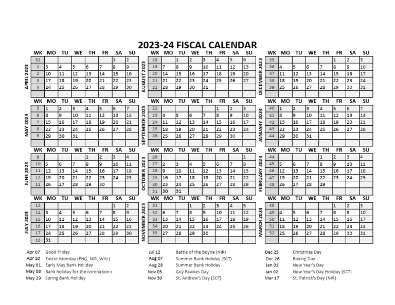2023 24 Fiscal Year Calendar Apr Uk 04 PDF Traditions Christian