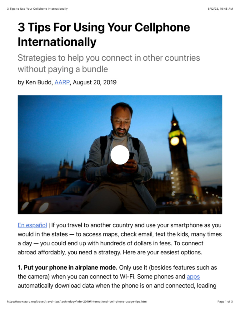 3 Tips To Use Your Cellphone Internationally PDF Mobile Phones