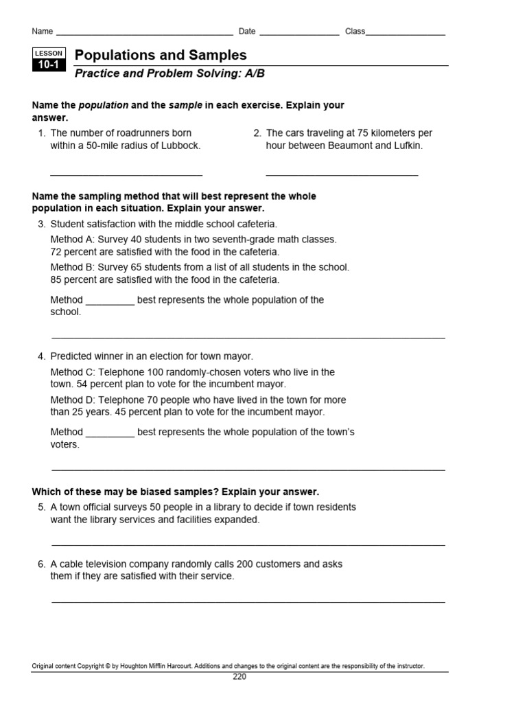 Math 7 Module 10 and 11 Practice Problems | PDF | Sampling (Statistics ...