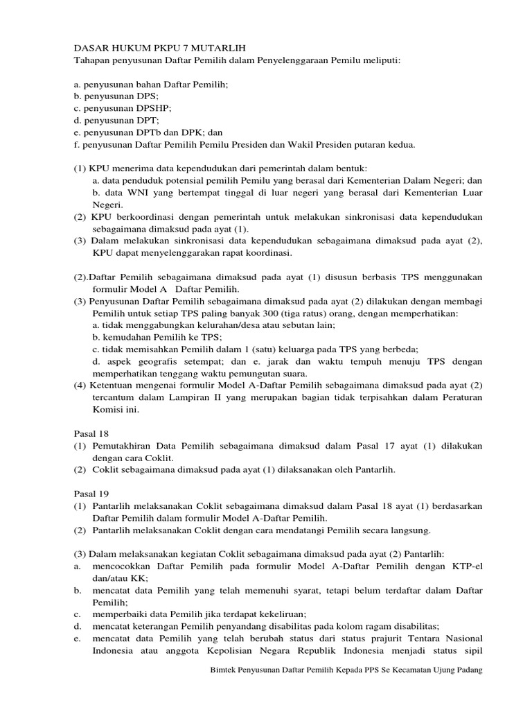 Tahapan Penyusunan Daftar Pemilih Dalam Penyelenggaraan Pemilu Pdf