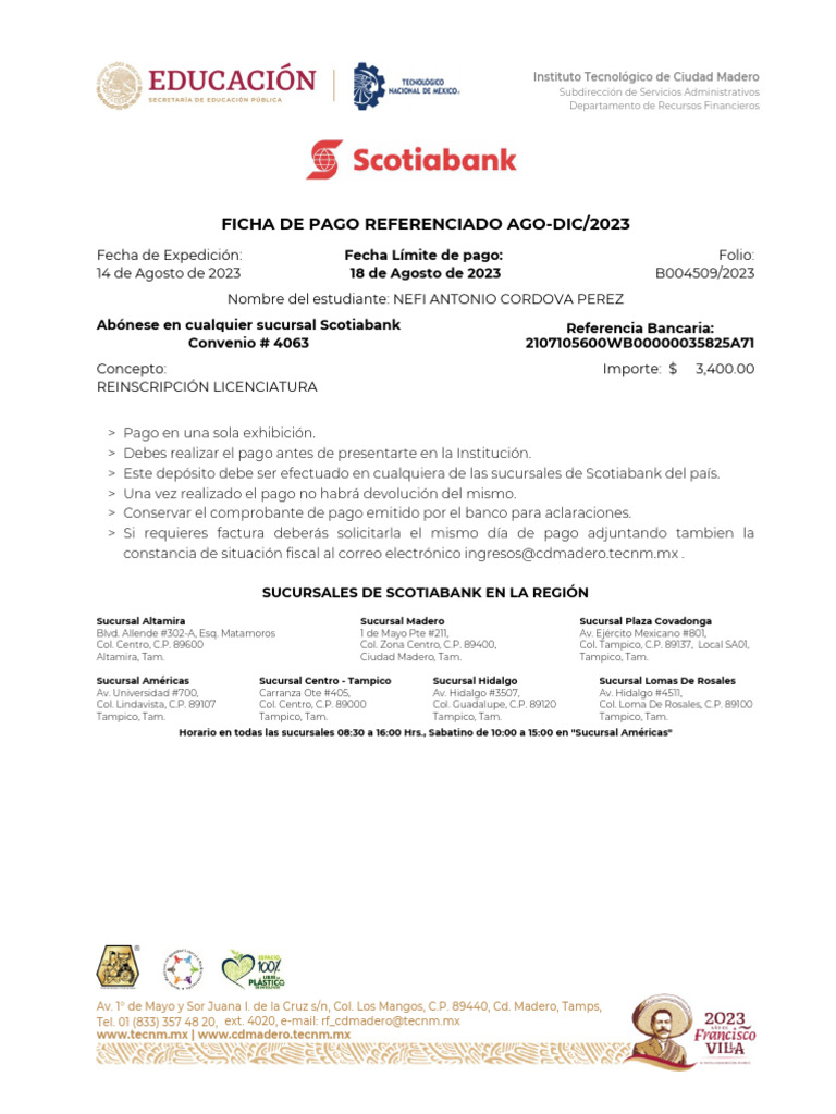 Ficha de Pago 2107105600WB00000035825A71 | PDF | Bancos | Finanzas ...